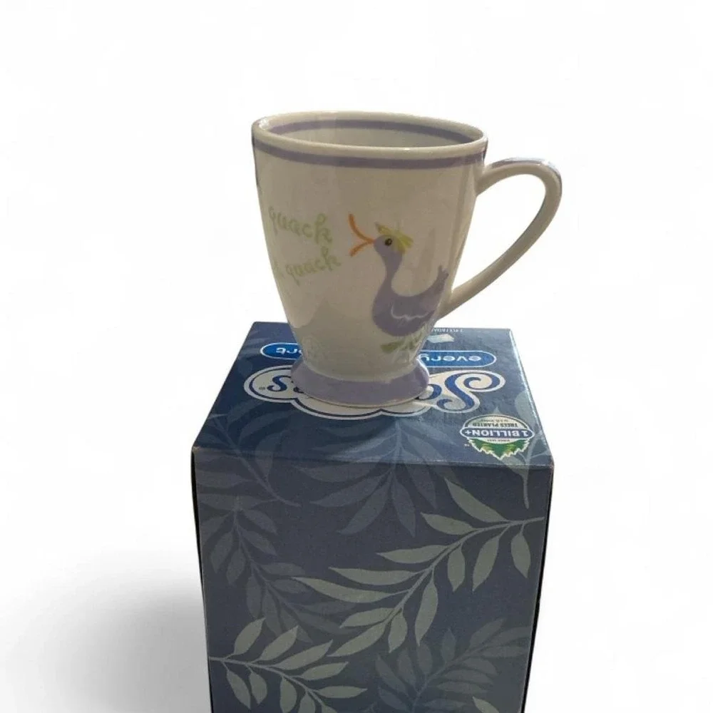 Starbucks Coffee Mug 2007 Spring‎ Purple Duck Quack Quack 7oz Whimsical